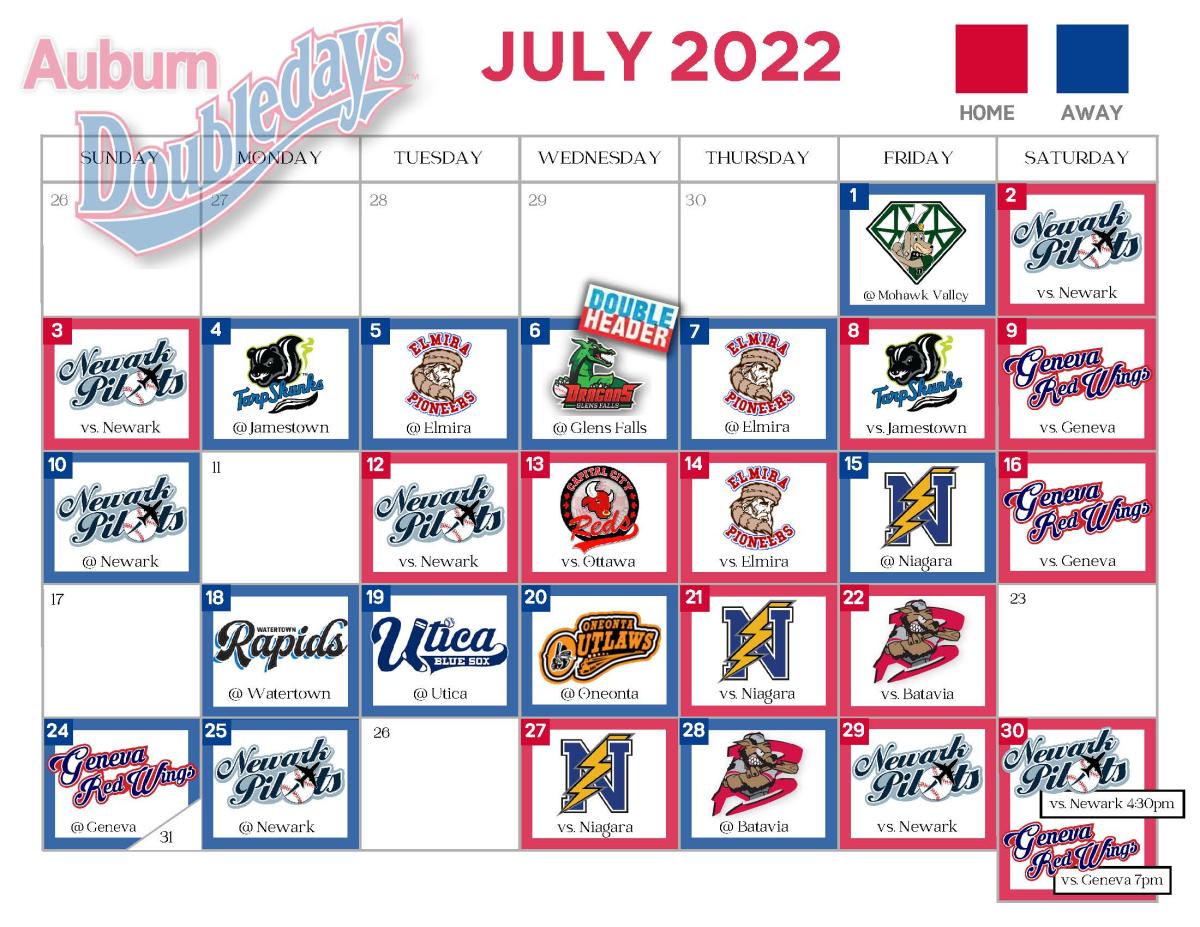 Doubledays July 2022 Schedule