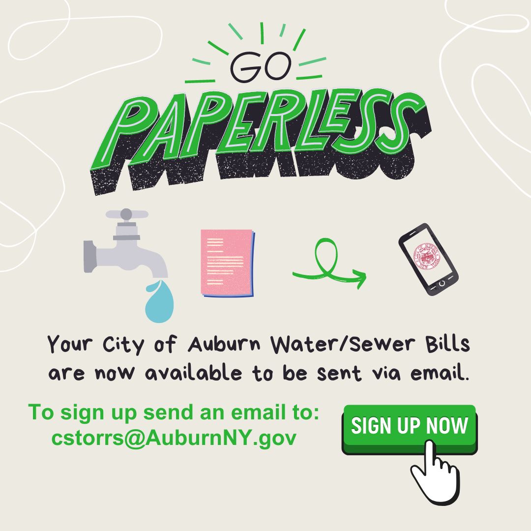 Paperless billing now available for City of Auburn water service customers.