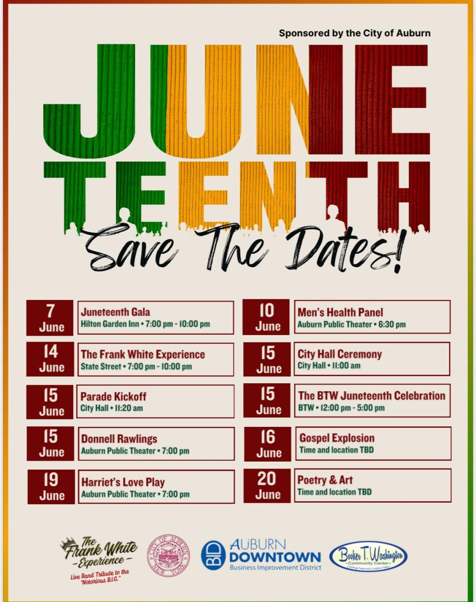 Save the date for Juneteenth 2024 in Auburn NY