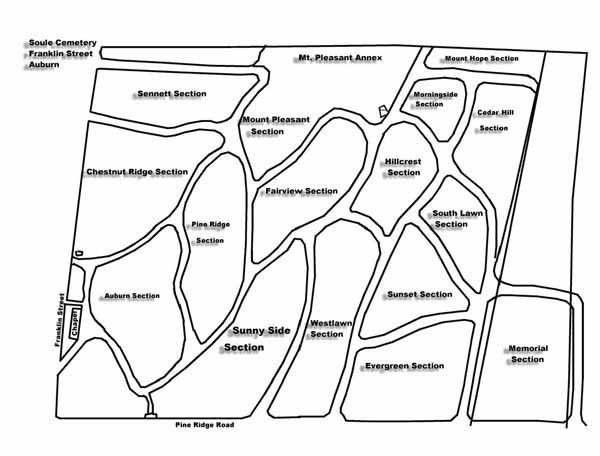 map of a cemetery