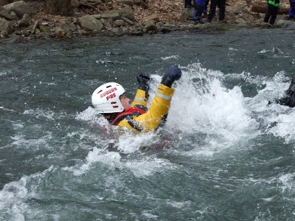 person being rescued from water