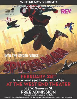 Free movie night Feb 28th at 6:30 p.m. at West End Theater, 217 Genesee Street