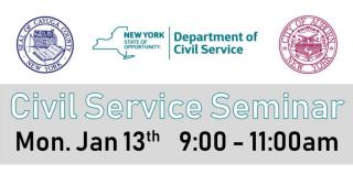 Cayuga Works Career Center to offer a Civil Service Seminar on January 13, 2020 at 9 a.m.