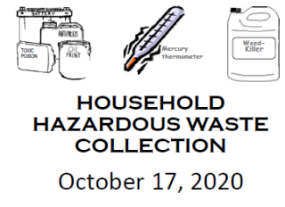 Household Hazardous Waste Recycling Event October 17, 2020