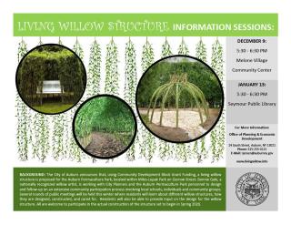 Picture of the Living Willow January 13, 2020 public meeting poster.