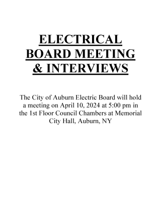 Electrical Board Meeting and Interview Announcement 41024