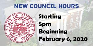 Auburn City Council Meeting 5pm start time begins February 6, 2020
