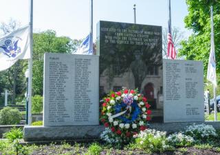 Commemorative Wreath Placed at Veterans Memorail Park, Memorial Day 2020