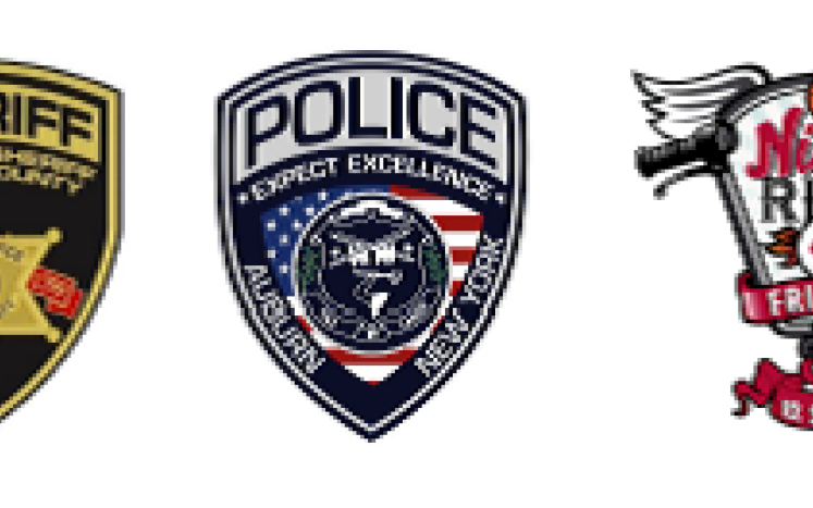 Cayuga County Sheriff, Auburn Police Dept. & Nick's Ride 4 Friends logos