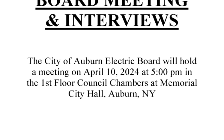 Electrical Board Meeting and Interview Announcement 41024